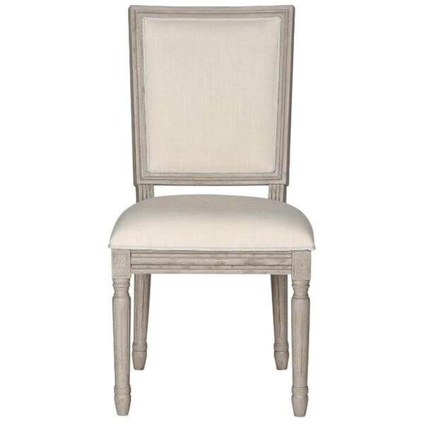 Safavieh Buchanan Rect Side Chair- Light Beige - 38.3 x 19 x 19 in. - FOX6229H-SET2