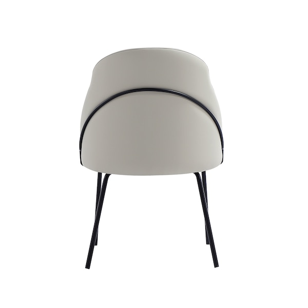 Manhattan Comfort Gracie Dining Chair in Stone and Black - Set of 4 - 4-DC100-BST