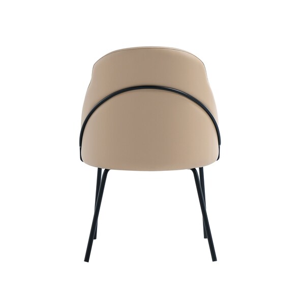 Manhattan Comfort Gracie Dining Chair in Tan and Black - Set of 2 - 2-DC100-BTN