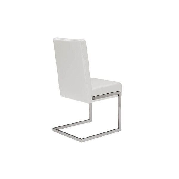 Baxton Studio Toulan White Faux Leather Upholstered Stainless Steel Dining Chair, PK2 - 117-6318