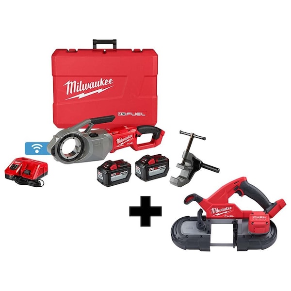 Milwaukee Tool M18 Pipe Threader Kit, M18 Band Saw - 2874-22HD, 2829-20