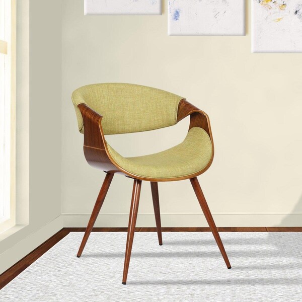 Seatsolutions Butterfly Mid-Century Dining Chair in Walnut Green Fabric - SE165225