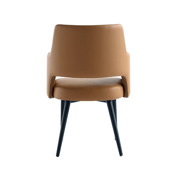 Manhattan Comfort Tremont Dining Arm Chair in Saddle - DC104AR-SD