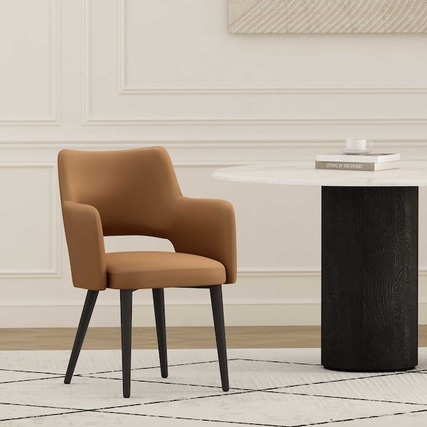 Manhattan Comfort Tremont Dining Arm Chair in Saddle - DC104AR-SD