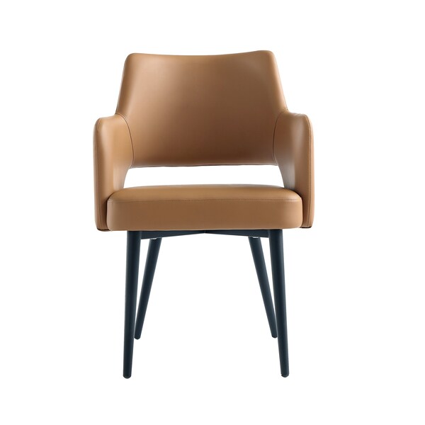 Manhattan Comfort Tremont Dining Arm Chair in Saddle - DC104AR-SD
