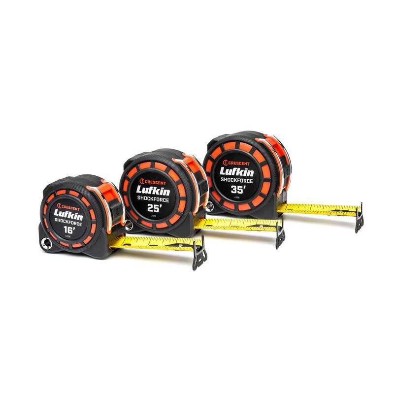 Crescent Lufkin 1-3/16 in. x 16 ft. Shockforce G1 Dual-Sided SAE Tape Measure - L1116-02