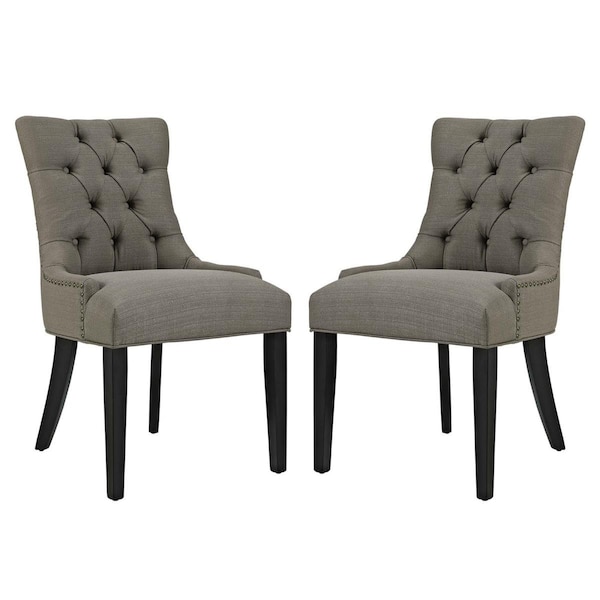 Modway Furniture 36 H x 44 W x 25 L in. Regent Dining Side Chair Fabric, Gray, 2PK - EEI-2743-GRA-SET