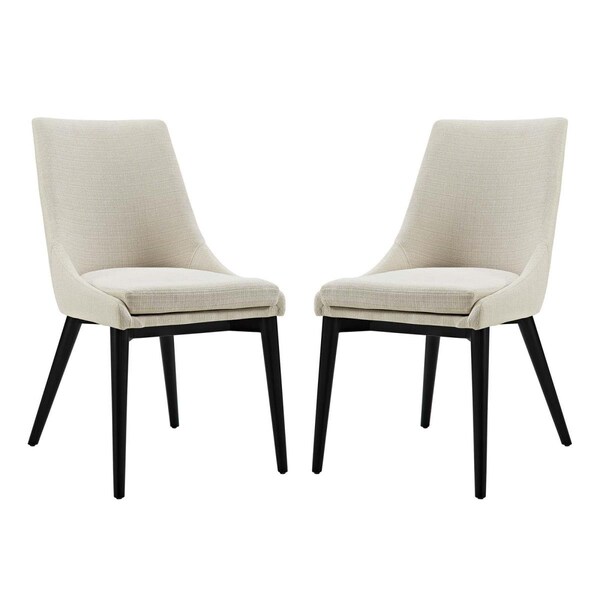 Modway Furniture 34 H x 38 W x 23.5 L in. Viscount Dining Side Chair Fabric, Beige - EEI-2745-BEI-SET