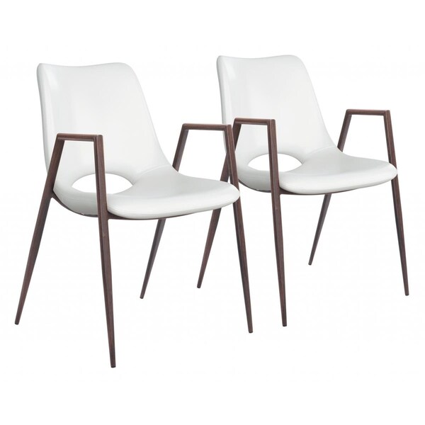 Homeroots Retro Modern Funk Dining Chairs, White, 2PK - 394734
