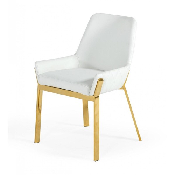 Gfancy Fixtures Dining Chair, White & Gold - GF3096033