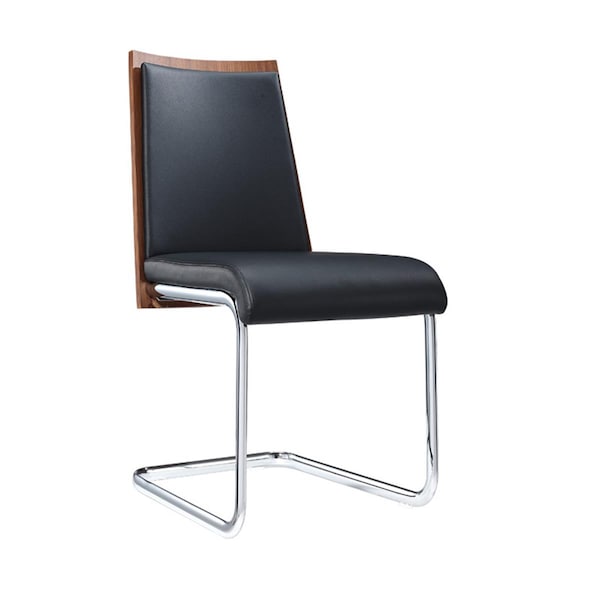 Gfancy Fixtures Modern Dining Chair, Black & Walnut, 2PK - GF3088362