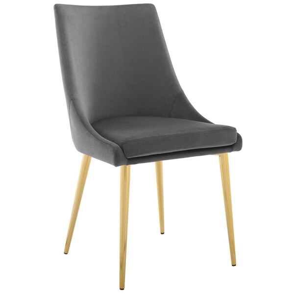 Modway Furniture Viscount Modern Accent Performance Velvet Dining Chair, Gray - EEI-3416-GRY