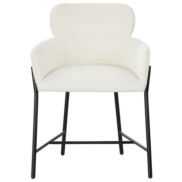 Safavieh Charlize Boucle Dining Chair, Ivory & Black - SFV4757D