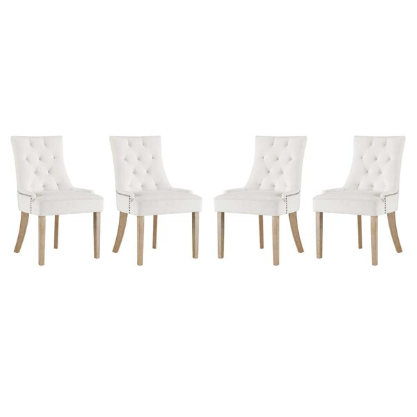 Modway Furniture Pose Dining Chair for Performance Velvet, Ivory - Set of 4 - EEI-3505-IVO