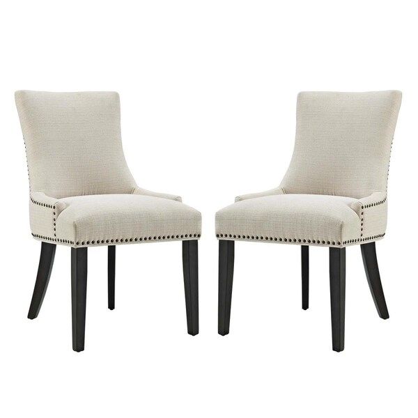 Modway Furniture 36 H x 25 W x 22 L in. Marquis Dining Side Chair Fabric, Beige, 2PK - EEI-2746-BEI-SET