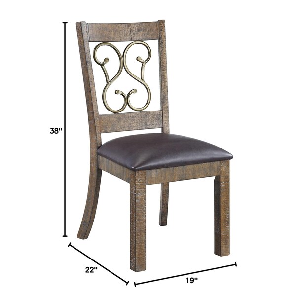 Acme Side Chair in Black and Weathered Cherry, 2PK - ER-0221CH