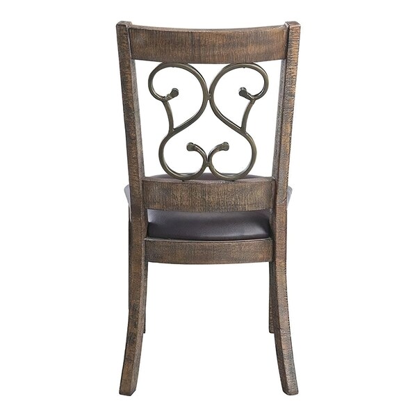 Acme Side Chair in Black and Weathered Cherry, 2PK - ER-0221CH