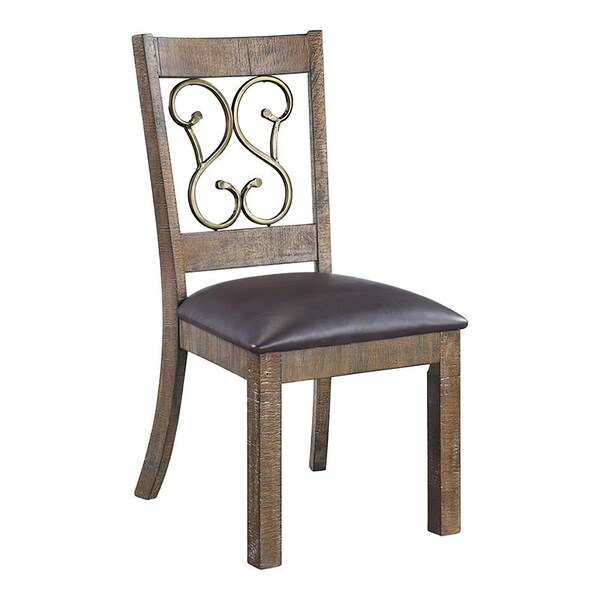 Acme Side Chair in Black and Weathered Cherry, 2PK - ER-0221CH
