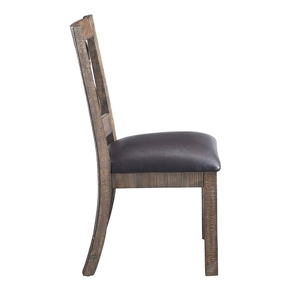 Acme Side Chair in Black and Weathered Cherry, 2PK - ER-0221CH