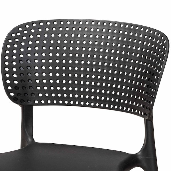 Baxton Studio Rae ModernBlack Finished Polypropylene Plastic 4-Piece Stackable Dining Chair Set - 192-4PC-12021-ZORO