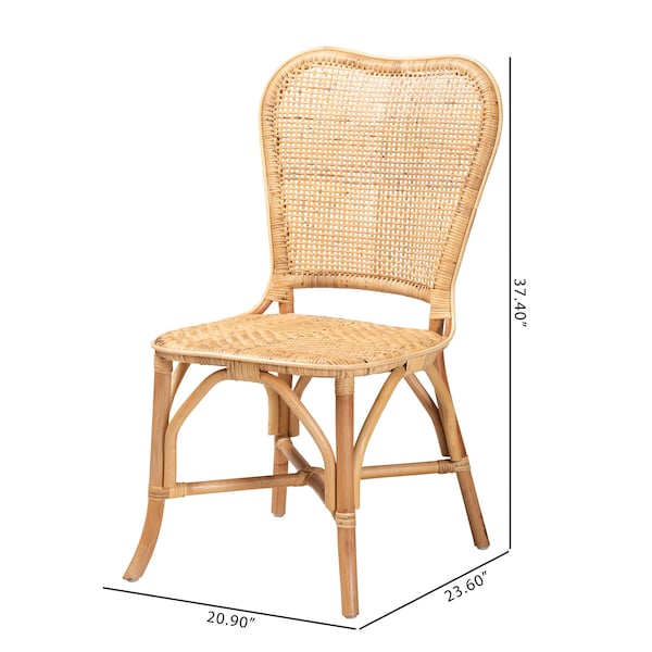 Baxton Studio Irene Modern Bohemian Natural Rattan Dining Chair - 225-13089-ZORO