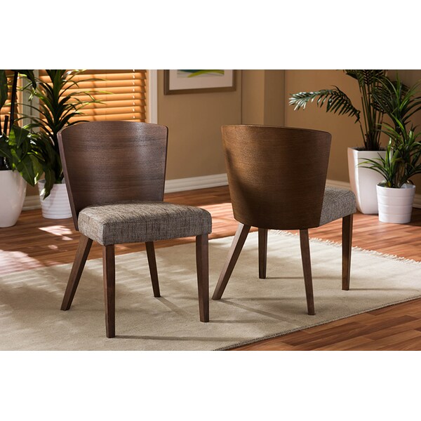 Baxton Studio Sparrow Brown And "Gravel" Wood Modern Dining Chair - 96-4644