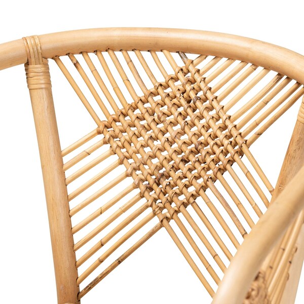 Baxton Studio Kagama Modern Bohemian Natural Brown Rattan Dining Chair - 209-12789