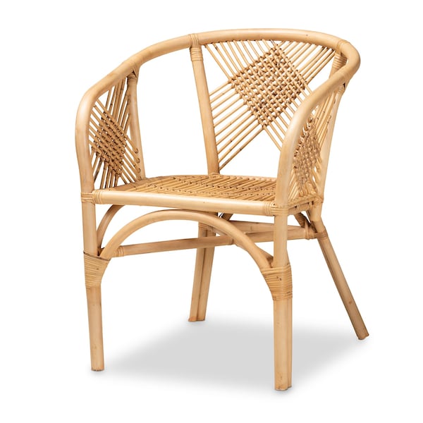 Baxton Studio Kagama Modern Bohemian Natural Brown Rattan Dining Chair - 209-12789