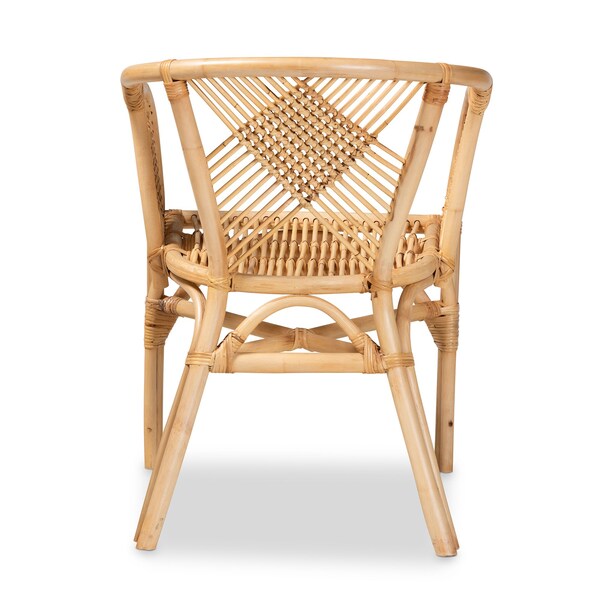 Baxton Studio Kagama Modern Bohemian Natural Brown Rattan Dining Chair - 209-12789