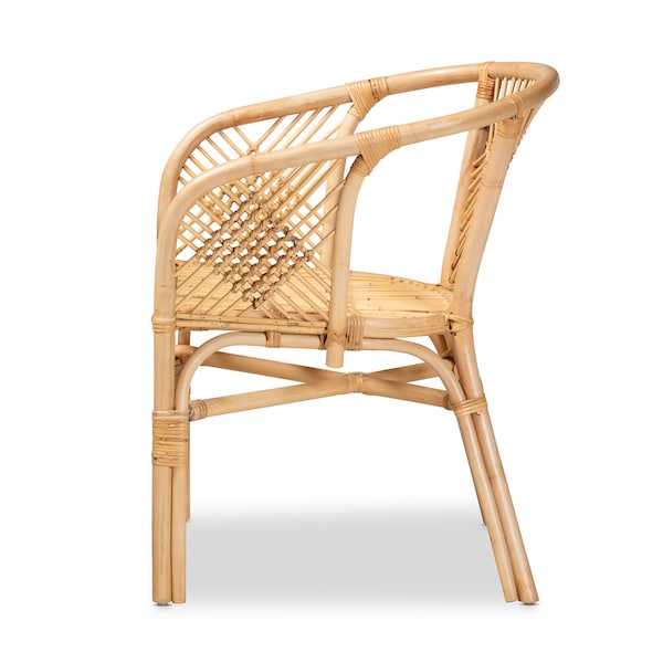 Baxton Studio Kagama Modern Bohemian Natural Brown Rattan Dining Chair - 209-12789