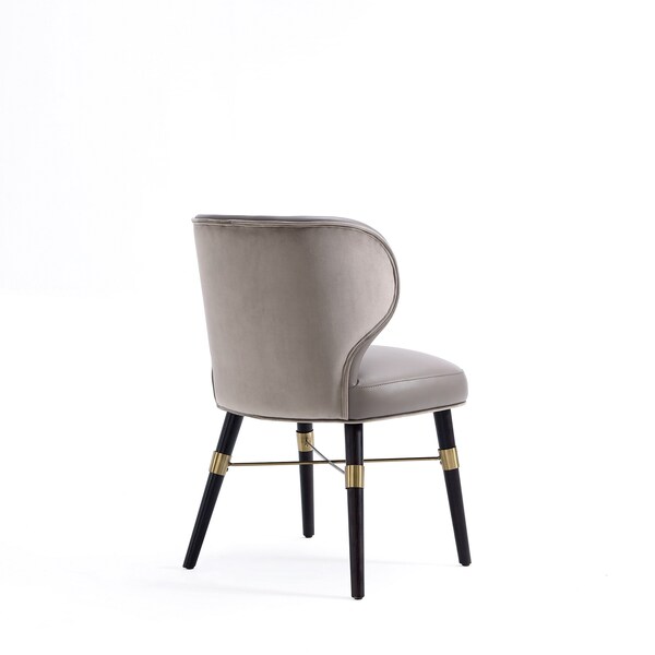 Manhattan Comfort Modern Strine Dining Chair Upholstered in Velvet and Leatherette-Set of 2 - 2-DC045-DT