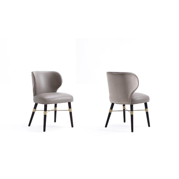Manhattan Comfort Modern Strine Dining Chair Upholstered in Velvet and Leatherette-Set of 2 - 2-DC045-DT
