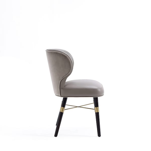 Manhattan Comfort Modern Strine Dining Chair Upholstered in Velvet and Leatherette-Set of 2 - 2-DC045-DT