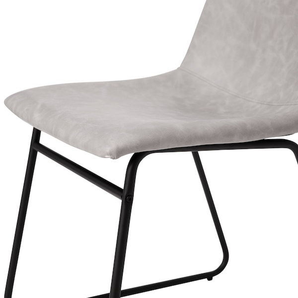 Flash Furniture 18" Light Gray LeatherSoft Dining Chairs, 2PK - ET-ER18345-18-LG-BK-GG