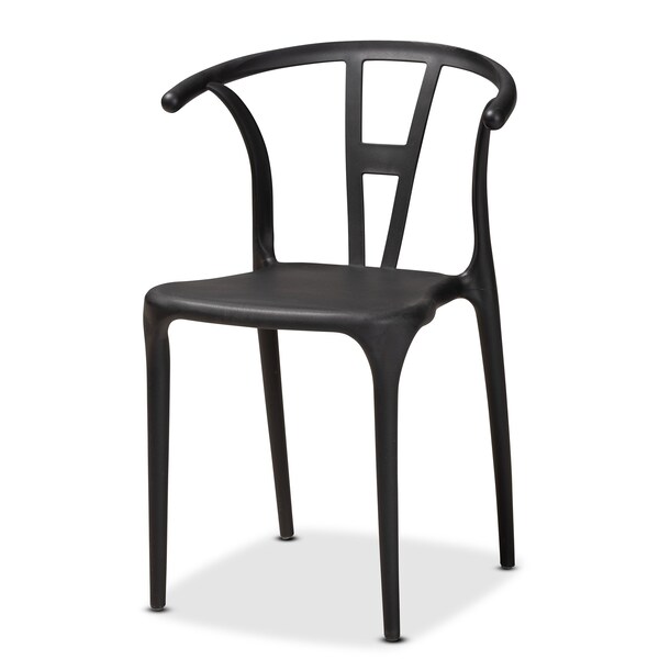 Baxton Studio Warner ModernBlack Plastic Dining Chair Set (4PC) - 194-4PC-12036-ZORO