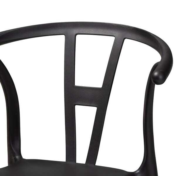 Baxton Studio Warner ModernBlack Plastic Dining Chair Set (4PC) - 194-4PC-12036-ZORO
