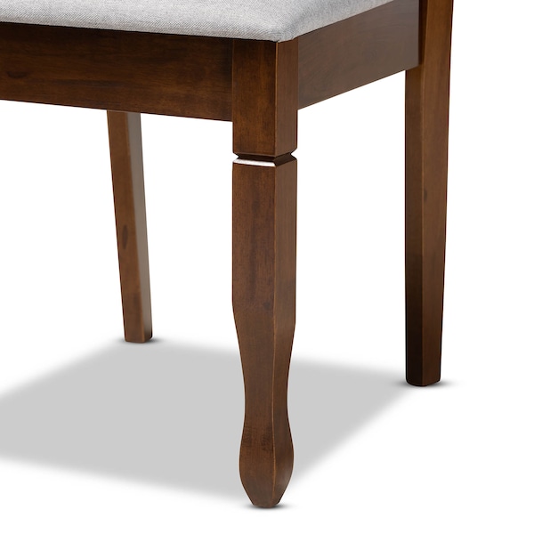 Baxton Studio Augustine Grey Upholstered and Walnut Wood 2-Piece Dining Chair Set - 165-10548