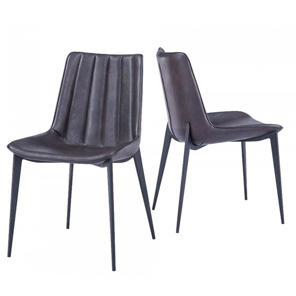 Gfancy Fixtures Brown & Black Modern Dining Chairs, 2PK - GF3100544