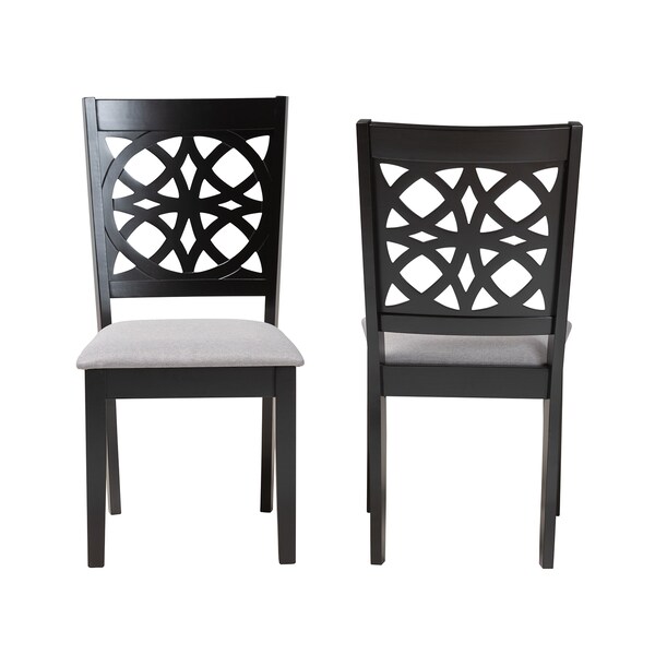 Baxton Studio Abigail Modern Grey Fabric and Dark Brown Finished Wood 2-Piece Dining Chair Set, PR - 230-2PC-13213-ZORO