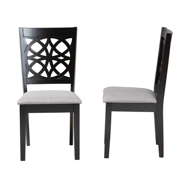 Baxton Studio Abigail Modern Grey Fabric and Dark Brown Finished Wood 2-Piece Dining Chair Set, PR - 230-2PC-13213-ZORO