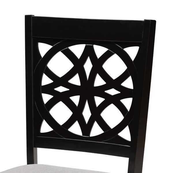 Baxton Studio Abigail Modern Grey Fabric and Dark Brown Finished Wood 2-Piece Dining Chair Set, PR - 230-2PC-13213-ZORO