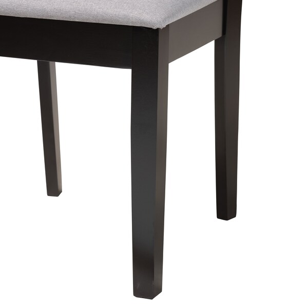 Baxton Studio Abigail Modern Grey Fabric and Dark Brown Finished Wood 2-Piece Dining Chair Set, PR - 230-2PC-13213-ZORO