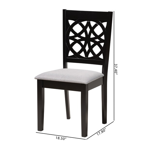 Baxton Studio Abigail Modern Grey Fabric and Dark Brown Finished Wood 2-Piece Dining Chair Set, PR - 230-2PC-13213-ZORO