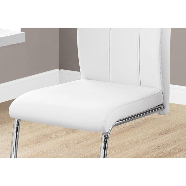 Homeroots 77.5 in. Leather Look; Chrome Metal & Foam Dining Chairs - Pack of 2 - 332601