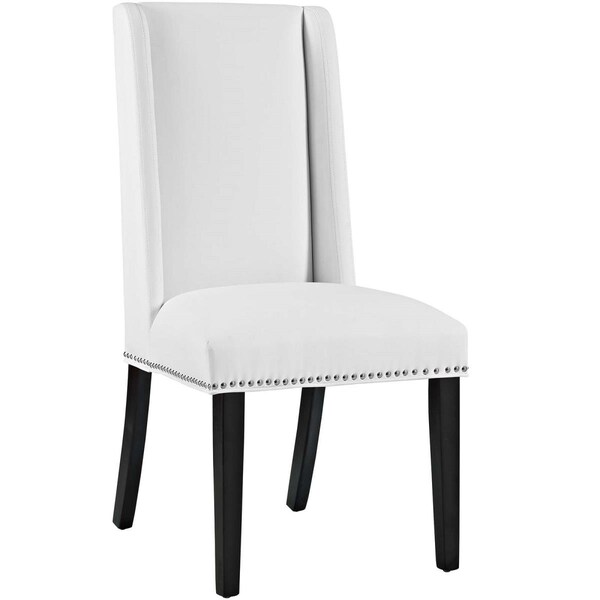 Modway Furniture 40 H x 23.5 W x 19.5 L in. Baron Vinyl Dining Chair, White - EEI-2232-WHI