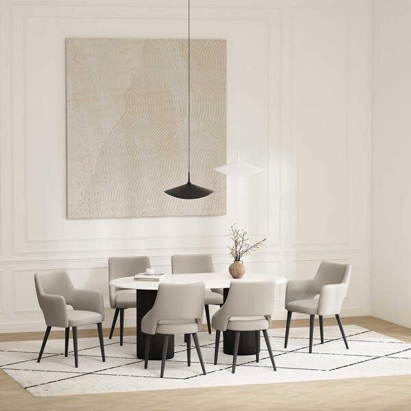 Manhattan Comfort 6-Piece Tremont Dining Chair in Stone - 6-DC104-ST