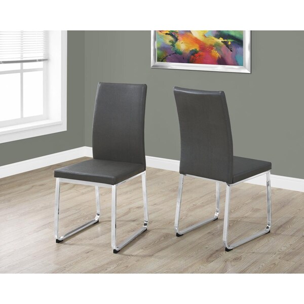 Daphnes Dinnette 38 in. Monarch Dining Chair - Grey, 2 Pieces - DA3070831