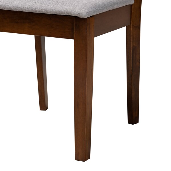 Baxton Studio Genesis Modern Grey Fabric and Walnut Brown Finished Wood 2-Piece Dining Chair Set, PR - 230-2PC-13191-ZORO