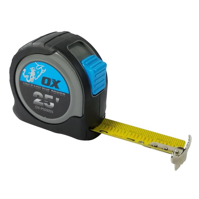 OX TOOLS OX Pro 25 ft. Tape Measure, Inch Standard Scale, 27mm Wide Tape - OX-P029225