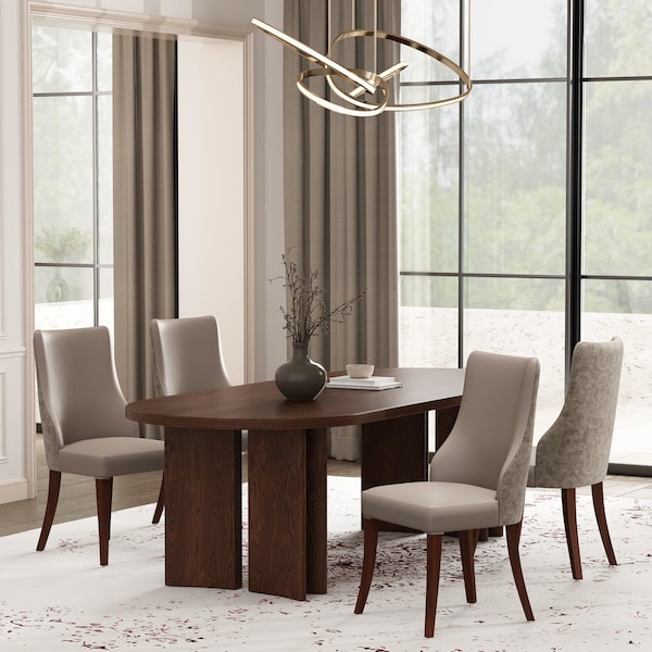 Manhattan Comfort Connie Dining Chair in Taupe - Set of 4 - 2-DC095-TP